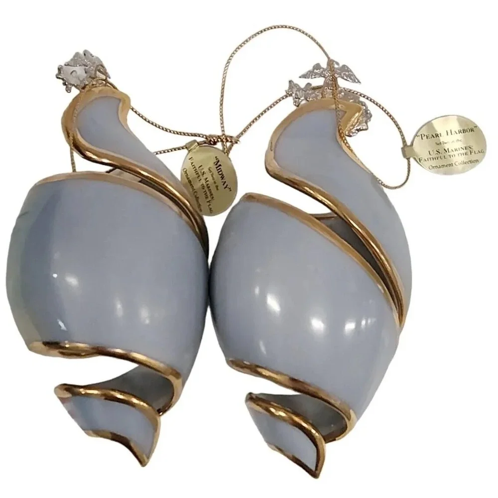 Bradford Editions Ornaments 2002 Set of 2 